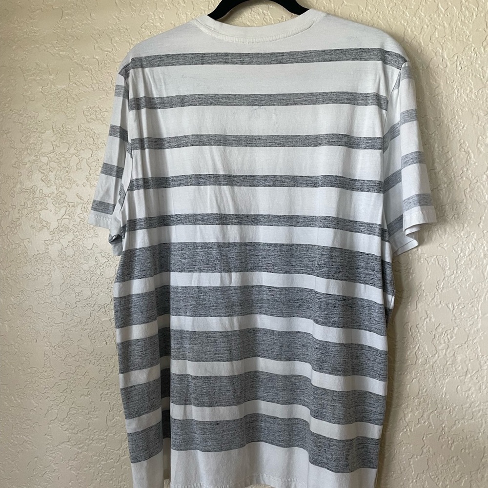 Five Four Short Sleeve T Shirt Size XL White Gray Stripes 100% Cotton - Picture 2 of 4